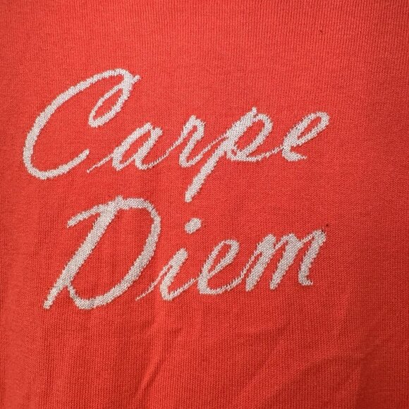 Banana Republic Carpe Diem Silk Blend Sweater Orange Taupe Crewneck Small - Picture 5 of 7